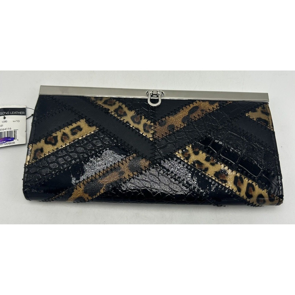Wilsons Wallet Patchwork Tab Clutch Womens Wilsons Leather Color Block New Gift